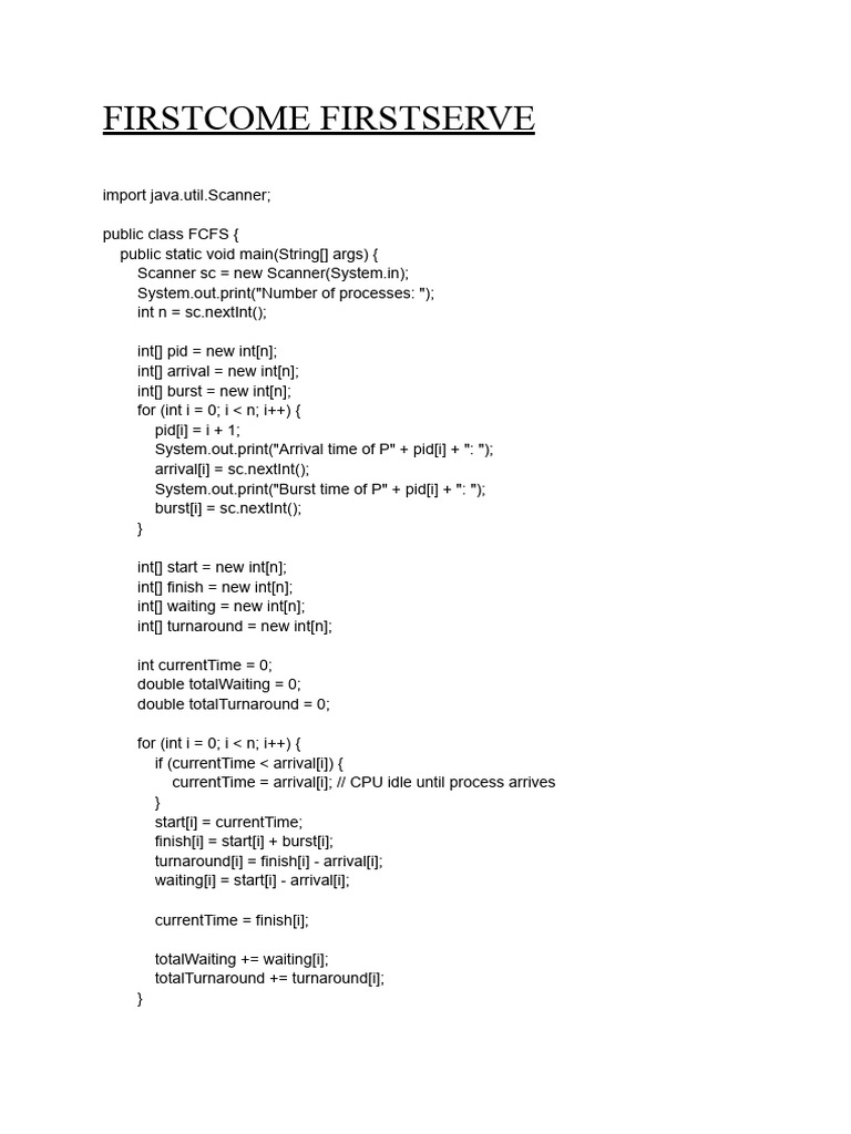 CPU Scheduling Algorithms in Java & Python | PDF | Computer Programming ...