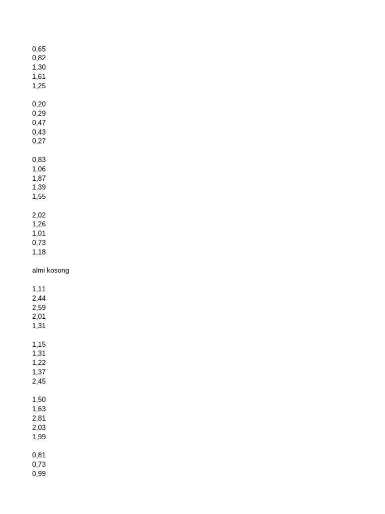 Data Analysis of Numerical Values | PDF
