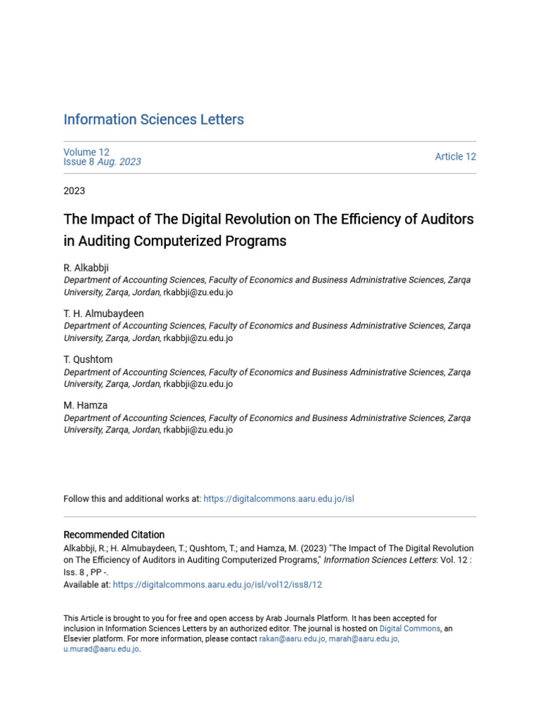 The Impact of The Digital Revolution On The Efficiency of 3qoyrvyr2q ...