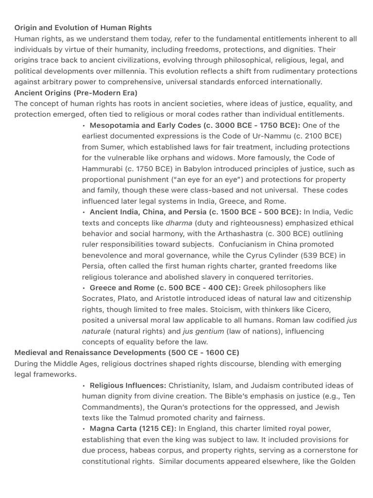 History and Evolution of Human Rights | PDF | Human Rights | Natural Law