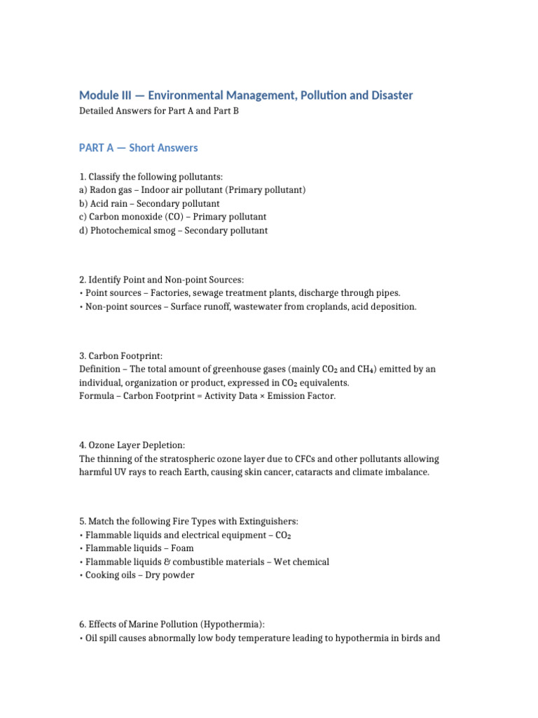 Environmental Management and Pollution Control | PDF | Air Pollution ...