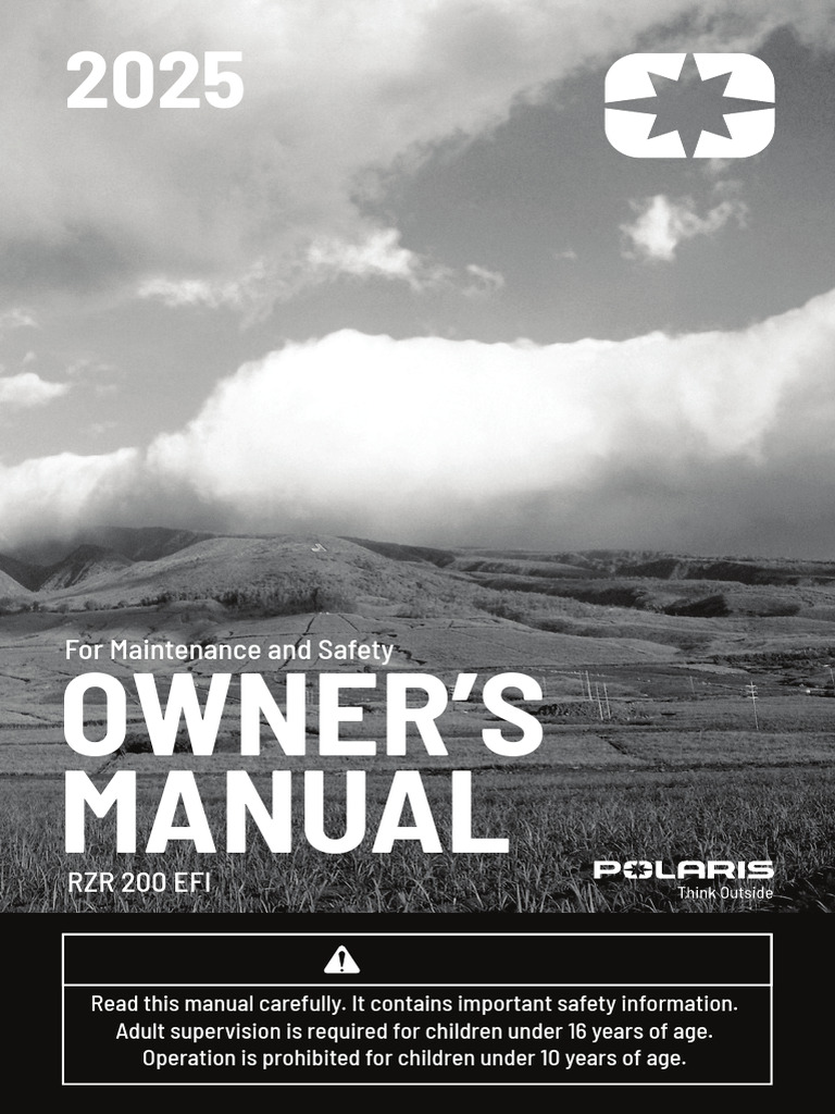 2025 RZR 200 EFI Owner's Manual | PDF | Seat Belt | Traffic Collision
