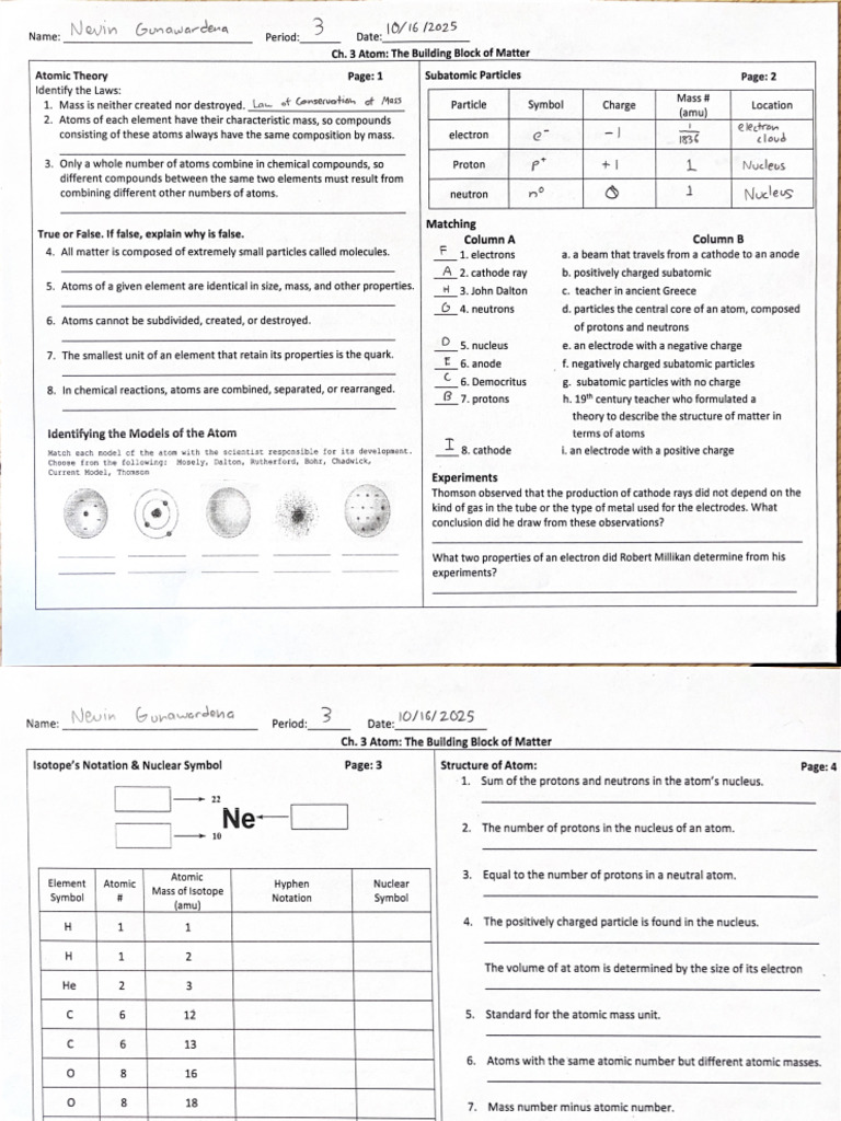 Atomic Theory | PDF