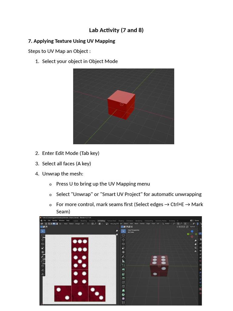 UV Mapping and Keyframing Tutorial | PDF