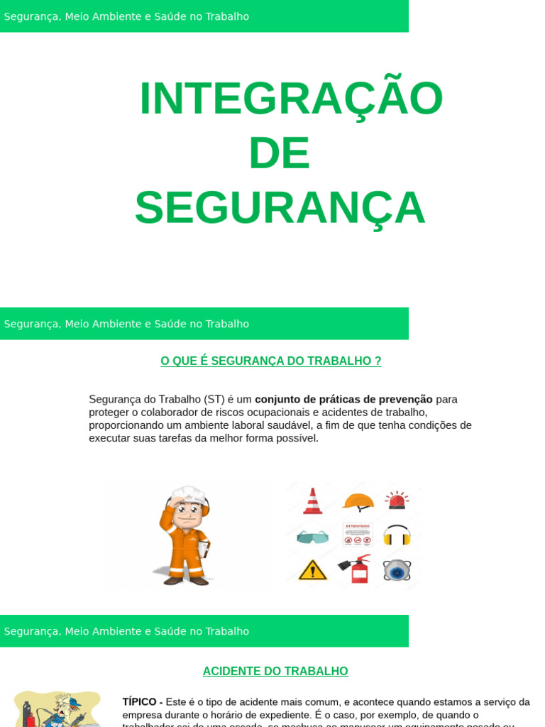 605785372 Integracao de Seguranca Do Trabalho | PDF | Segurança e saúde ...