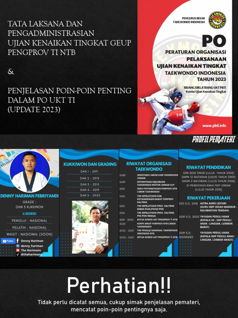 Tata Laksana Ujian Kenaikan Geup 2023 | PDF