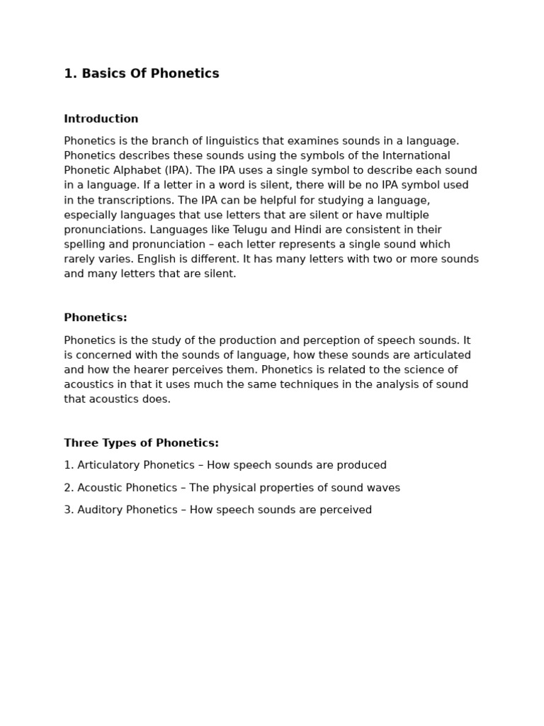 Eng Lab Sem I Phonetics[1](1) | PDF | Phonetics | Sound