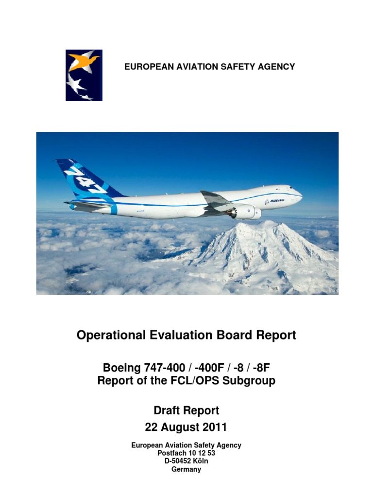 b747 FCL Ops Draft Oeb Report 22082011 | PDF | Cockpit | Aeronautics