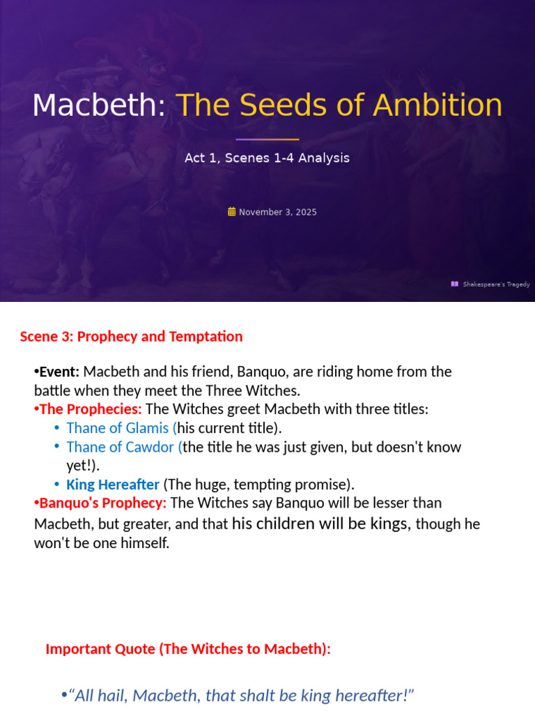 Macbeth Act 1: Ambition and Deceit | PDF | Macbeth