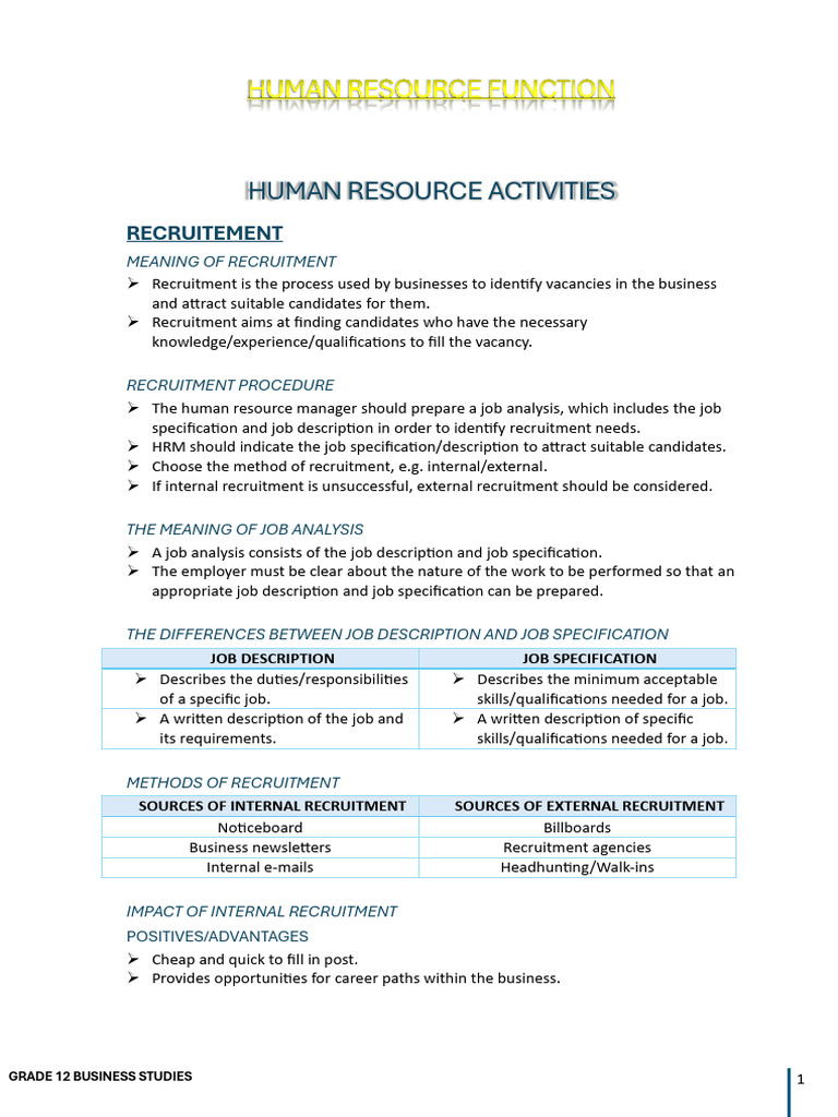Human Resource Recruitment Guide | PDF | Recruitment | Employee Benefits