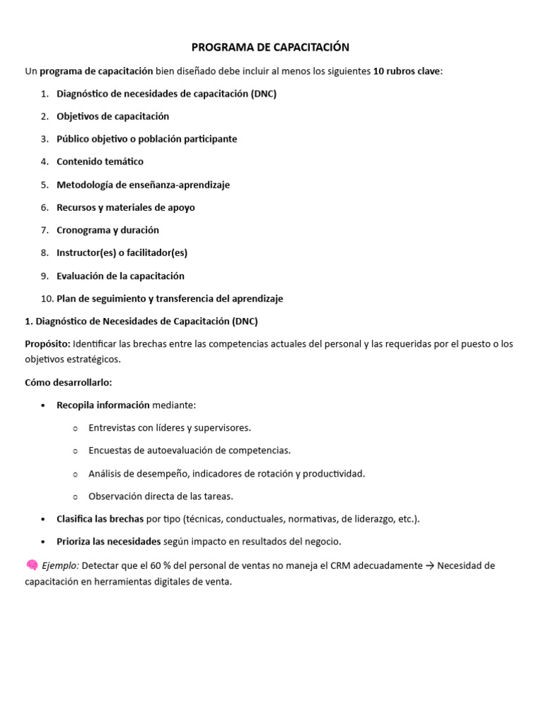 Claves para un Programa de Capacitación Efectivo | PDF | Aprendizaje ...