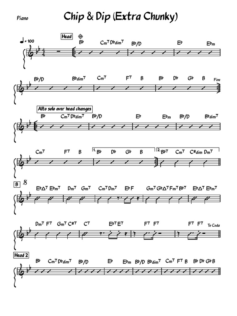 Extra Chunky Chip & Dip Sheet Music | PDF | Compositions | Musical Keys