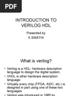 Introduction To Verilog HDL: Presented by K.Swathi