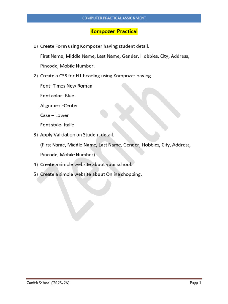 Zenith School Computer Assignment Guide | PDF | Software Engineering ...