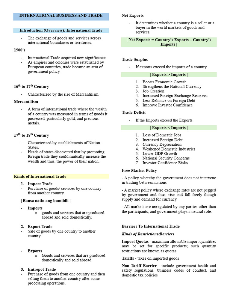 Understanding International Trade Dynamics | PDF | Balance Of Trade ...