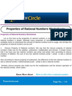 Properties of Rational Numbers Worksheets
