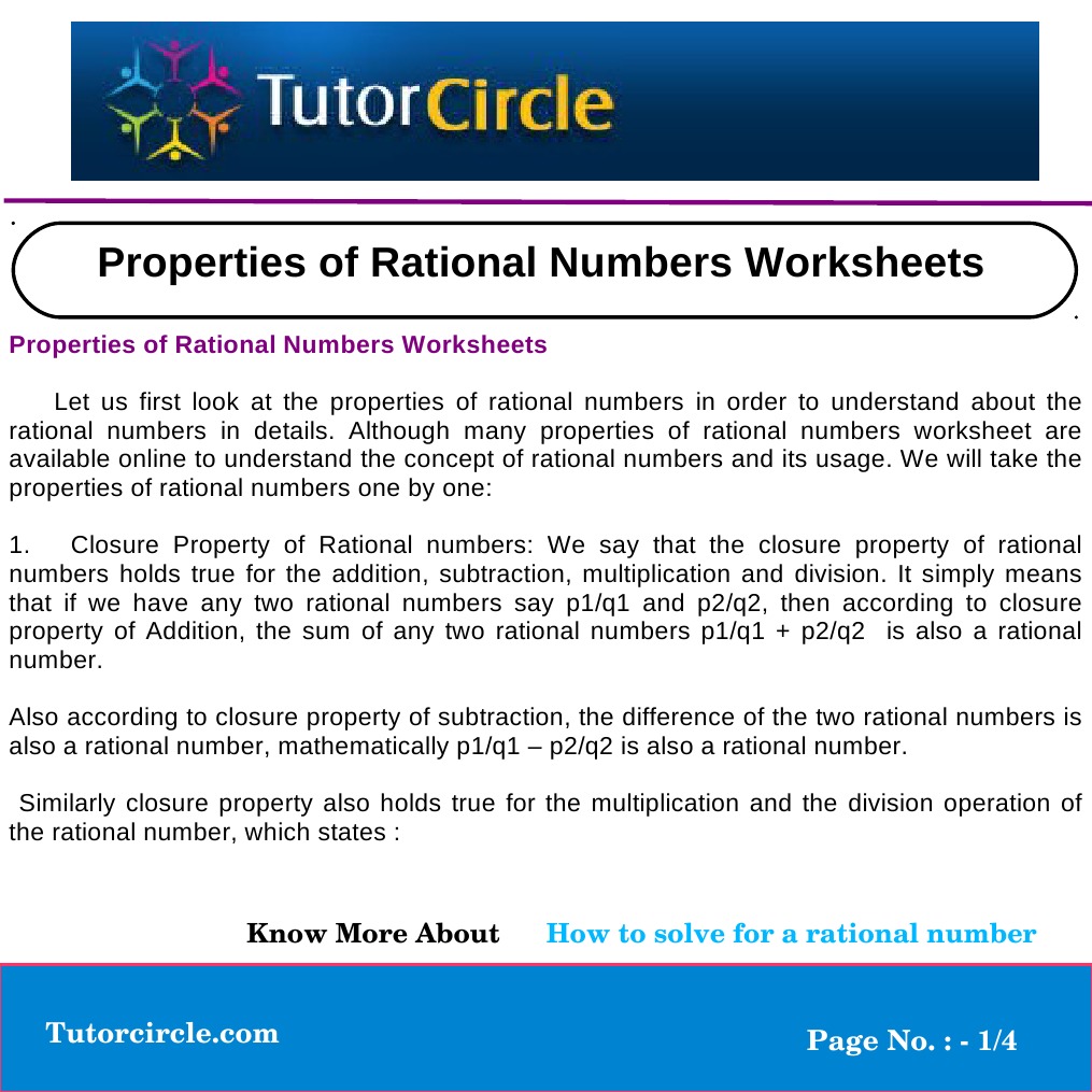 Worksheets Properties Of Numbers Worksheet properties of rational numbers worksheets multiplication number