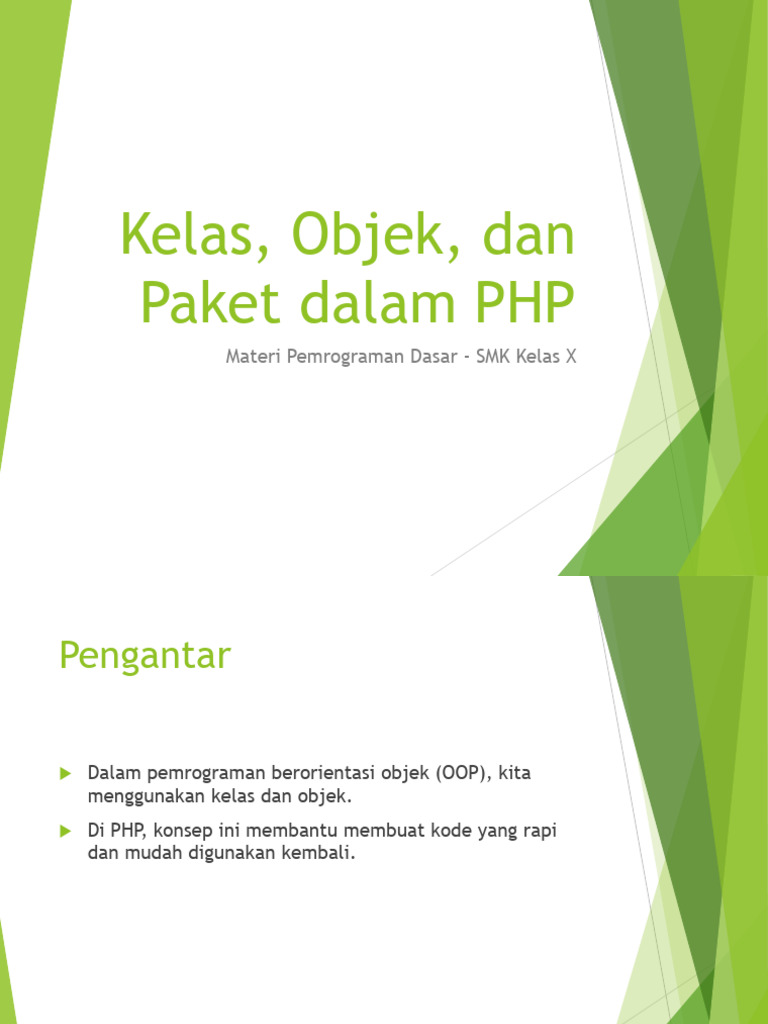 Kelas, Objek, dan Paket di PHP OOP | PDF