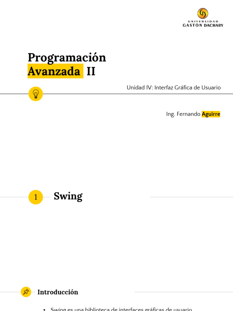 Interfaz Gráfica en Java con Swing | PDF | Java (lenguaje de ...