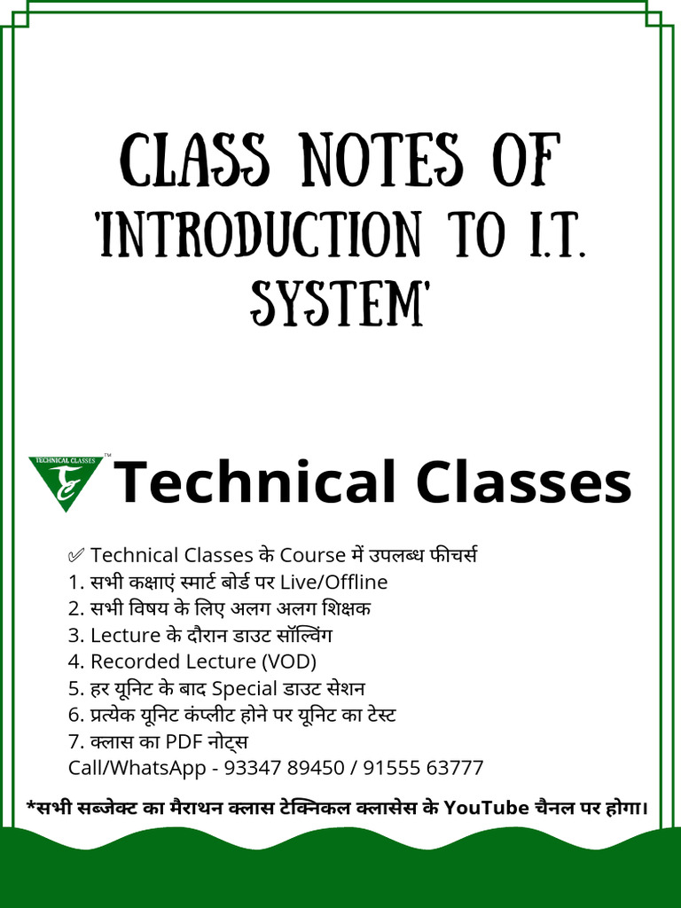Introduction to IT Systems Course Notes | PDF | Computer Data Storage ...