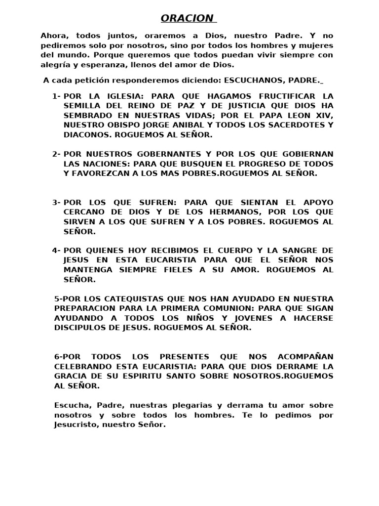 Oraciones y Reflexiones en Eucaristía | PDF | eucaristía | Adoración ...
