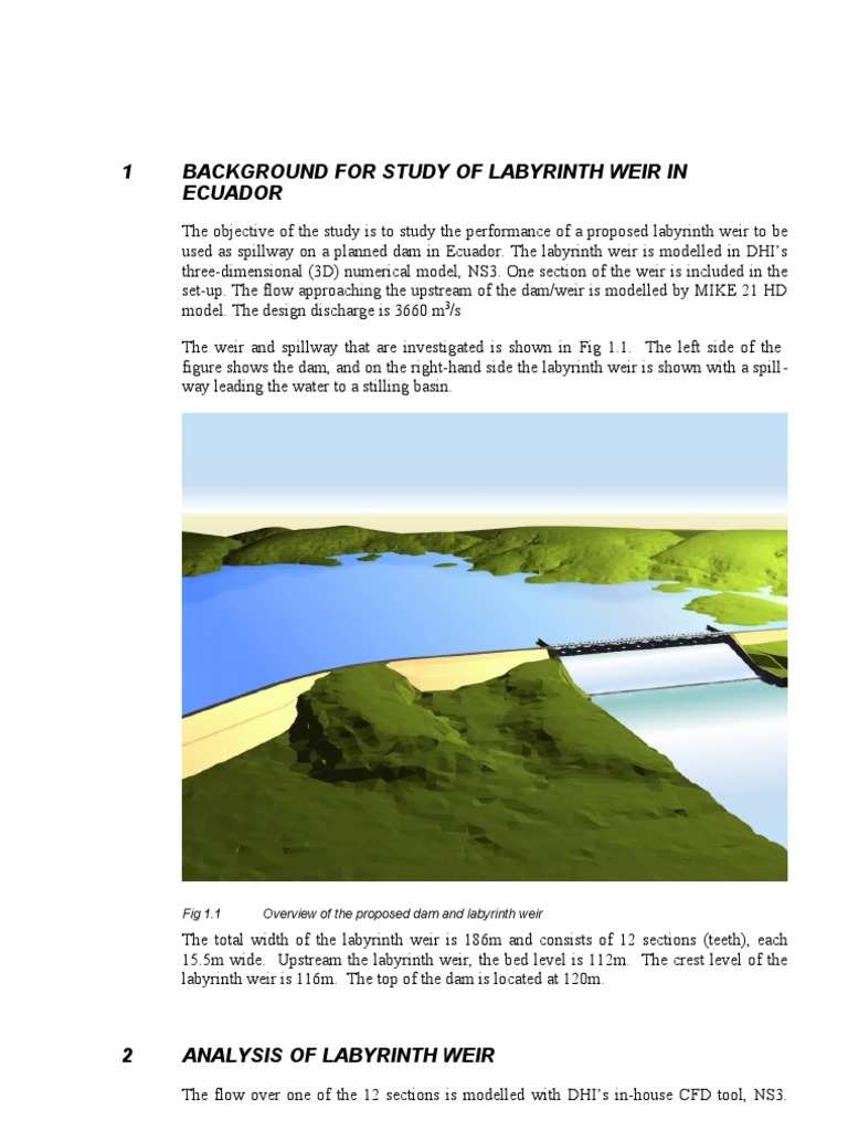 Labyrinth Weir Design for Ecuador Dam | PDF | Spillway | Fluid Dynamics