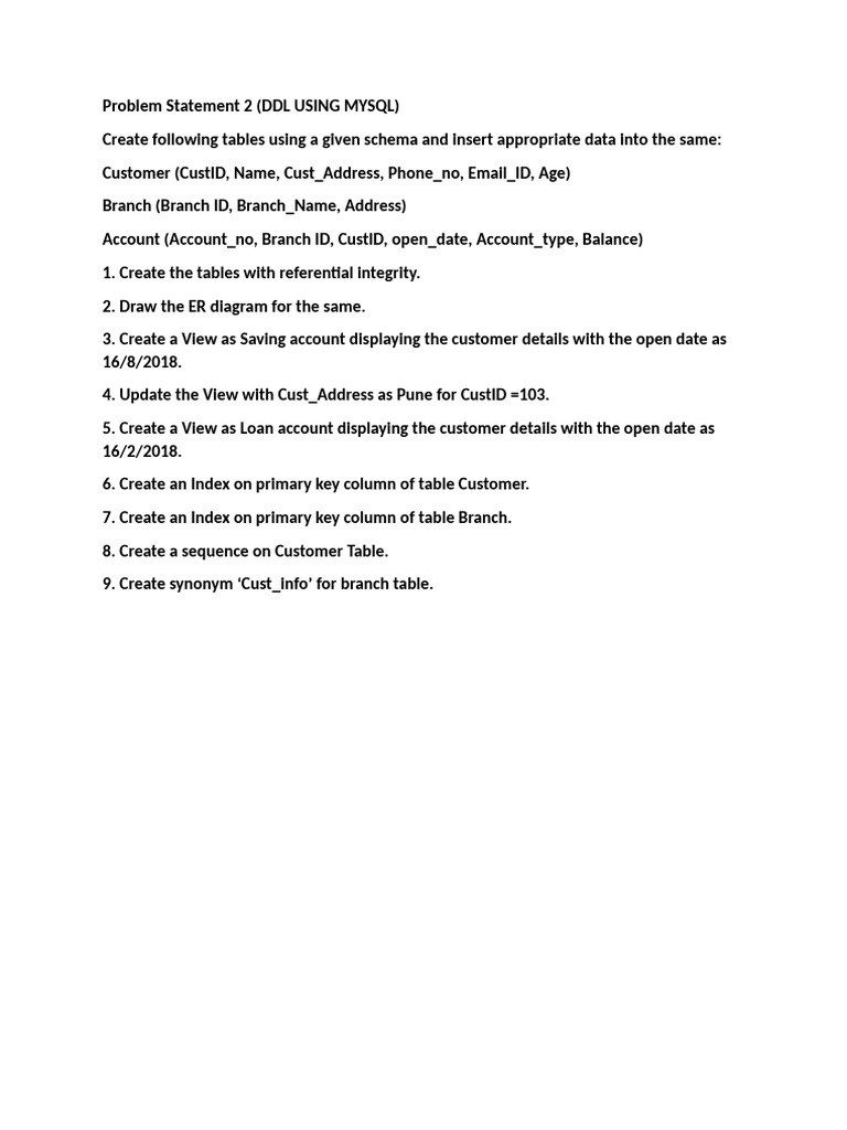 MySQL DDL: Create Tables & Views | PDF | Data Management Software ...