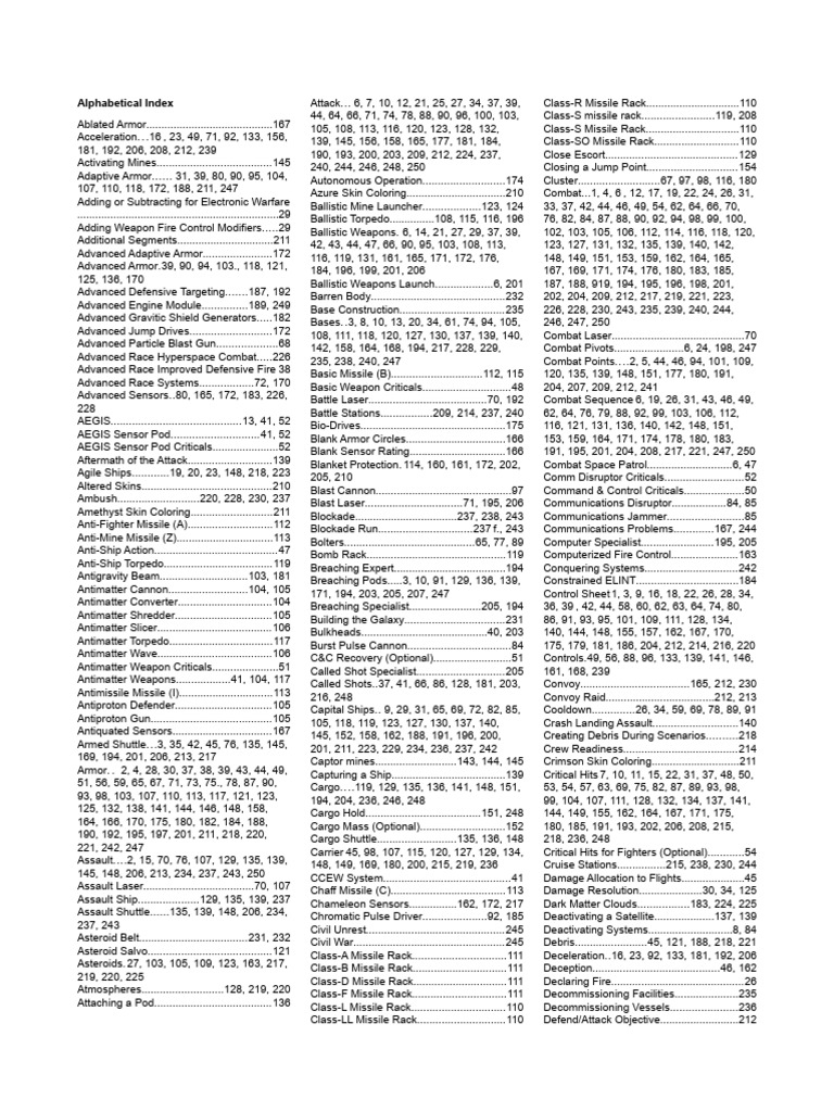 Comprehensive Combat Index Guide | PDF | Military Technology