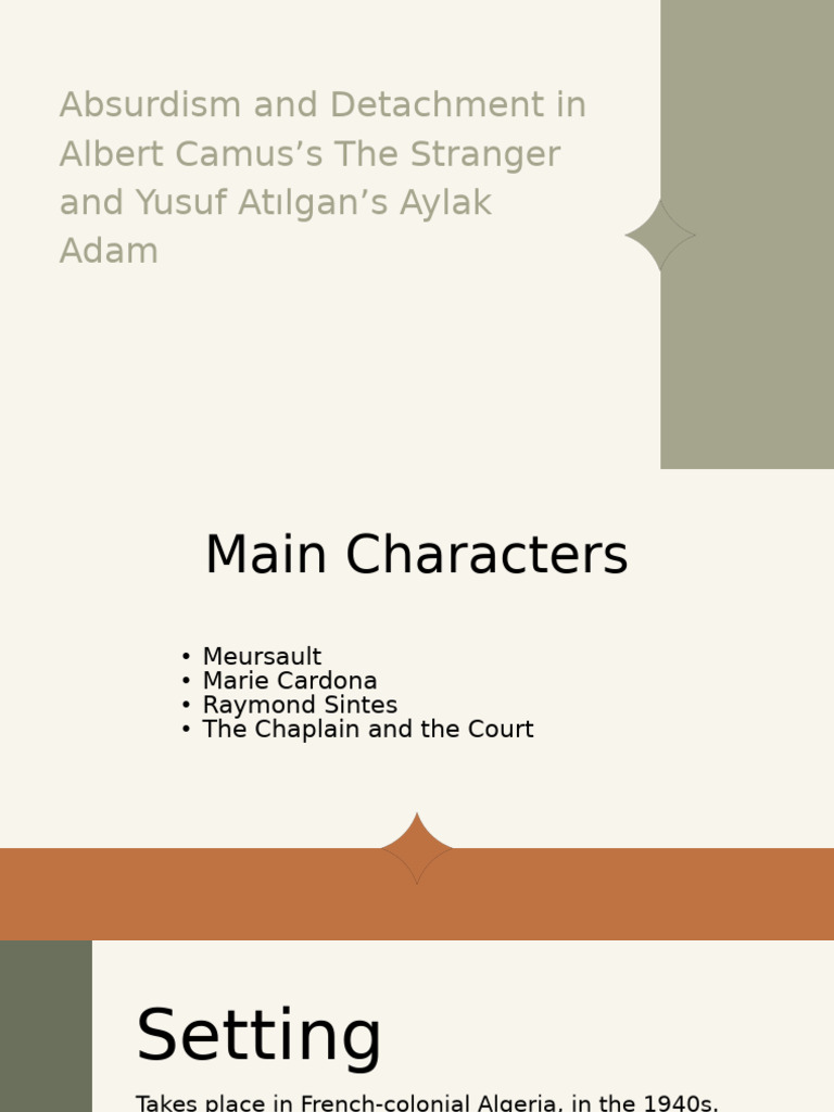 Absurdism and Detachment in Albert Camus's The Stranger and Yusuf ...