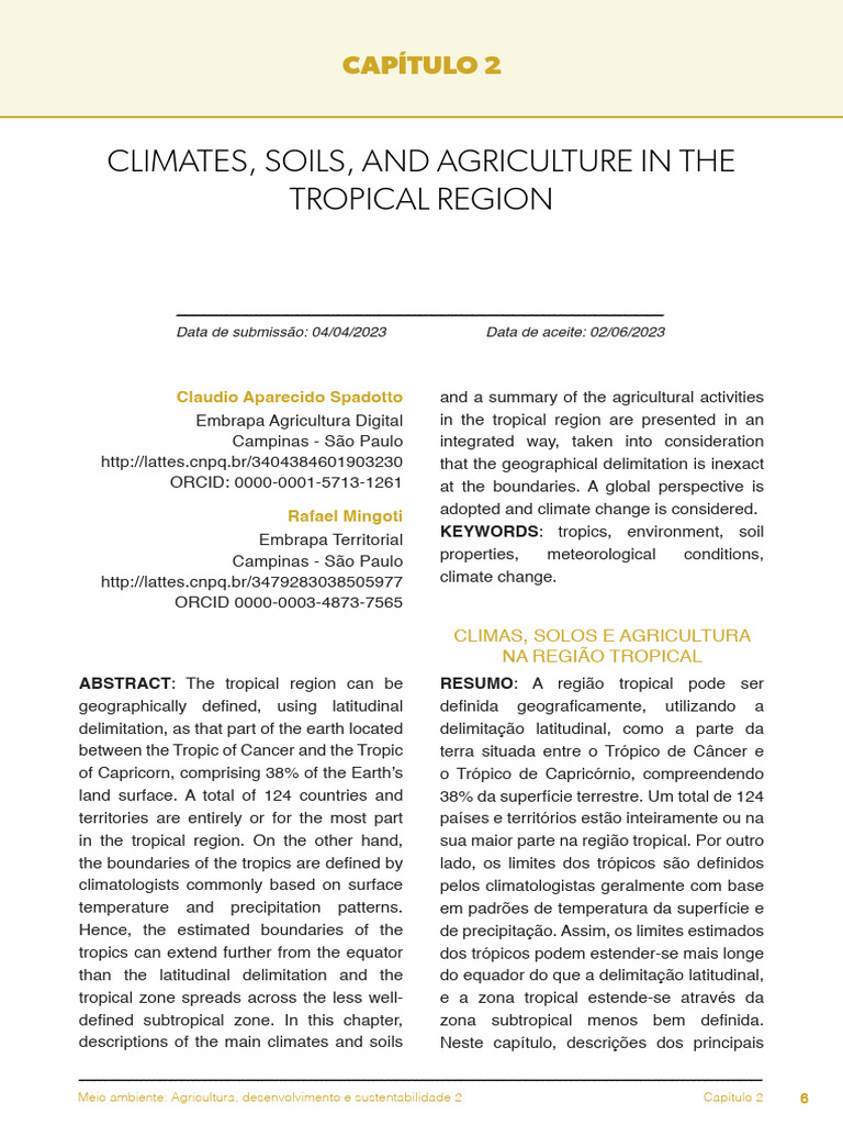 Climates, Soils and Agriculture | PDF | Tropics | Rain
