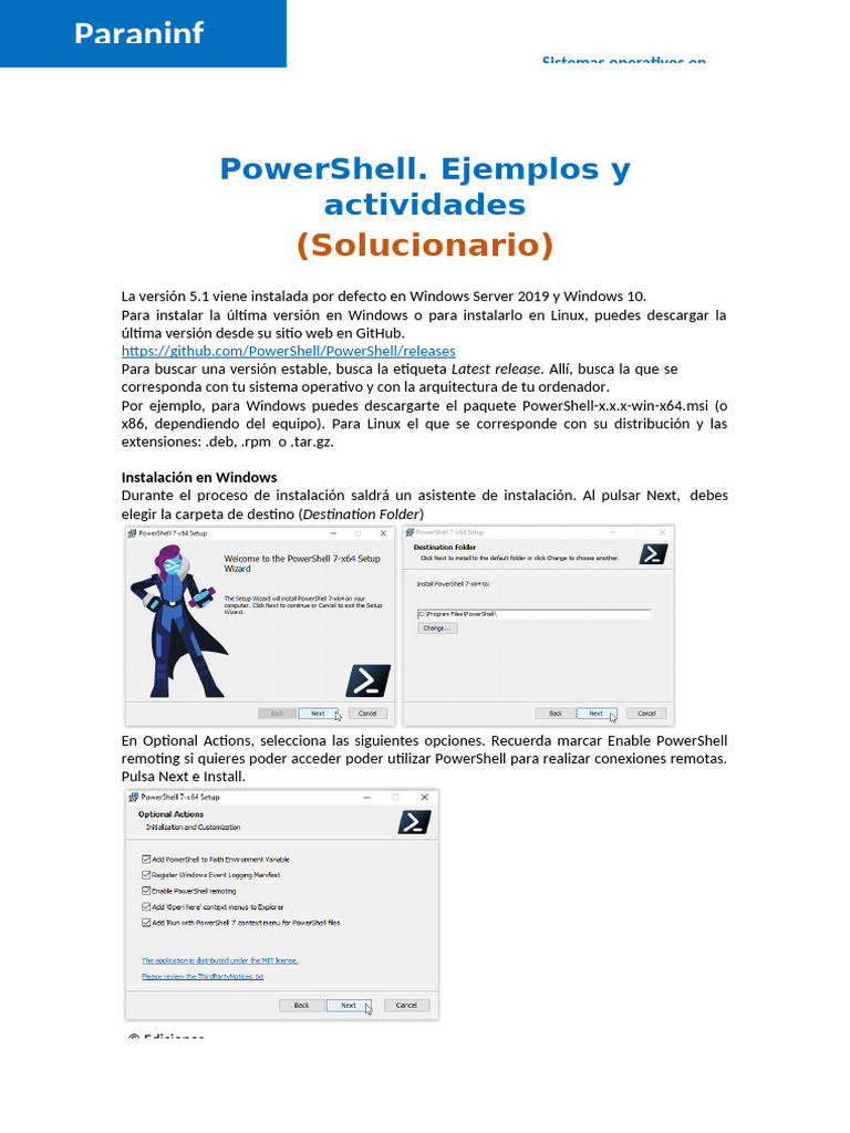 Guía de Instalación y Uso de PowerShell | PDF | Archivo de computadora ...