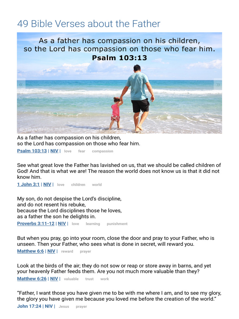 49 Compassionate Bible Verses on Father | PDF | Jesus | Eternal Life ...