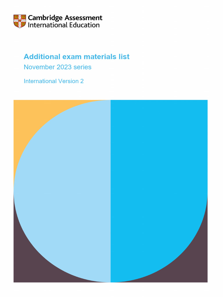 Additional Exams Material List International | PDF