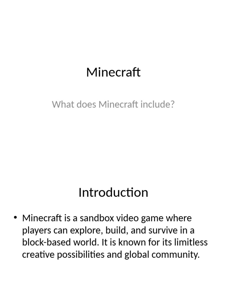 Minecraft: A Creative Sandbox Overview | PDF