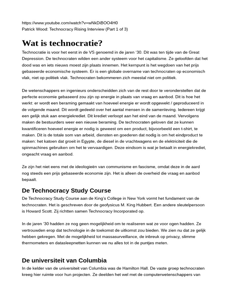 Technocracy Rising Samenvatting | PDF