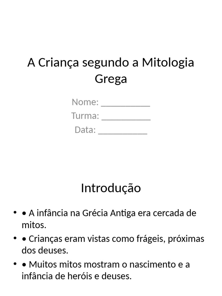 A - Crianca - Mitologia - Grega, Keureifasqwrq | PDF