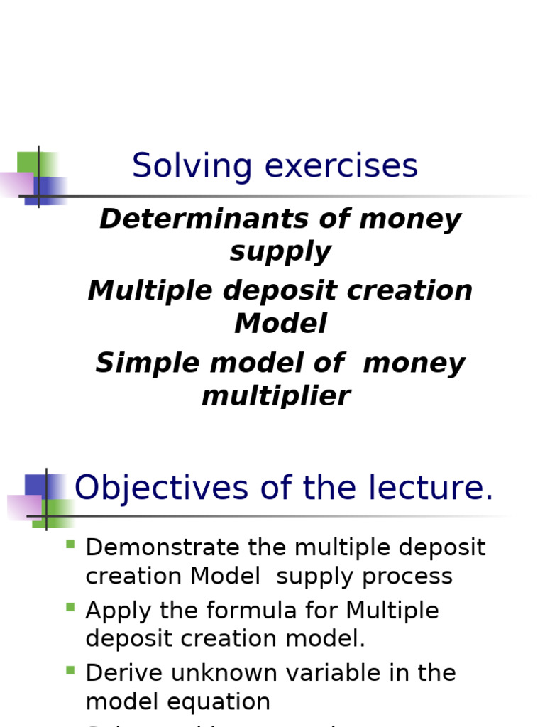 Chapter 6 Determinants of Money Supply Solving Exercises | PDF