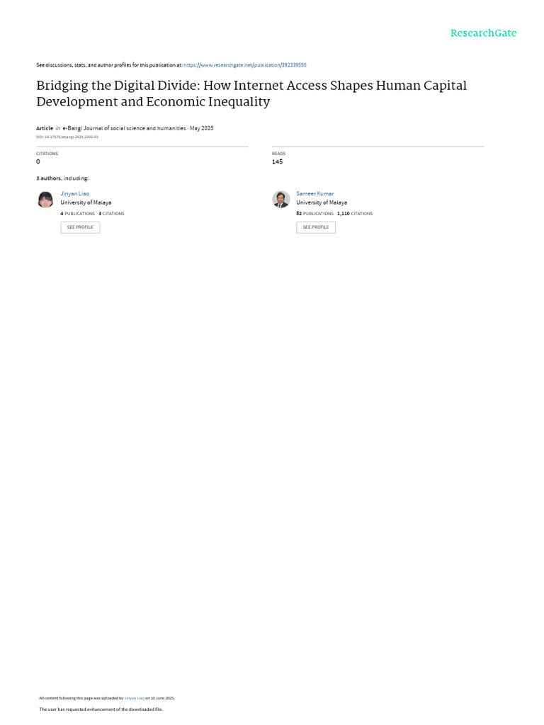 Digital Divide and Economic Inequality | PDF | Poverty & Homelessness ...