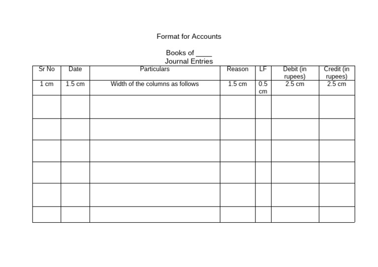 Journal Entry Format for Accounts | PDF