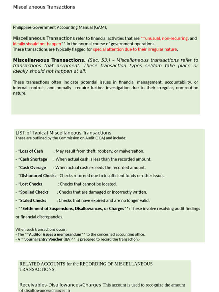 Module 14 Miscellaneous Transactions | PDF | Cheque | Debits And Credits