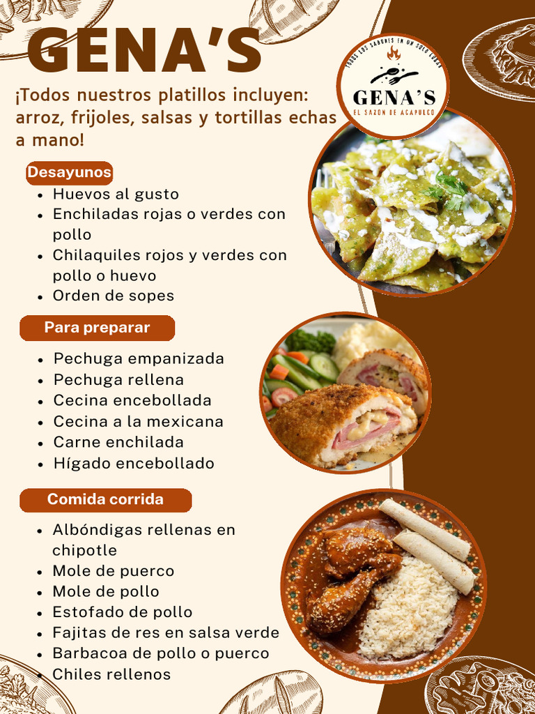 Menu de Comida Restaurante Moderno Fotográfico Marrón PDF | PDF