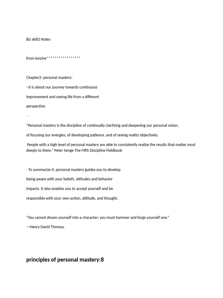 Personal Mastery for Continuous Improvement | PDF | Agile Software ...