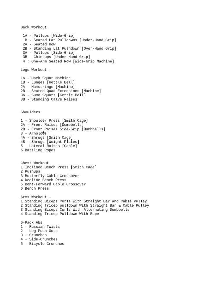 Comprehensive Workout Routine Guide | PDF