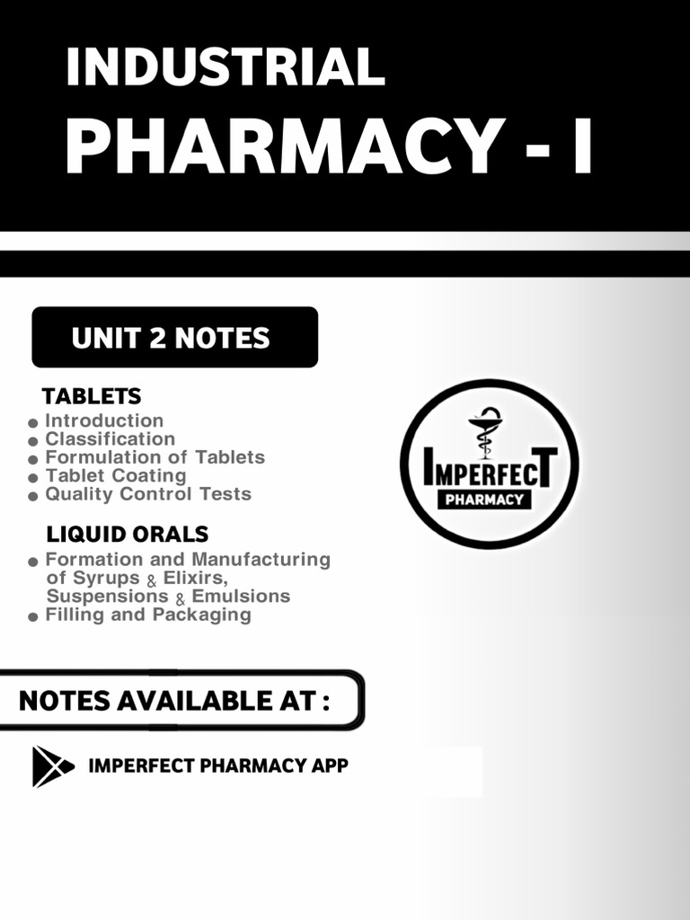 Unit 2 Notes for Industrial Pharmacy | PDF