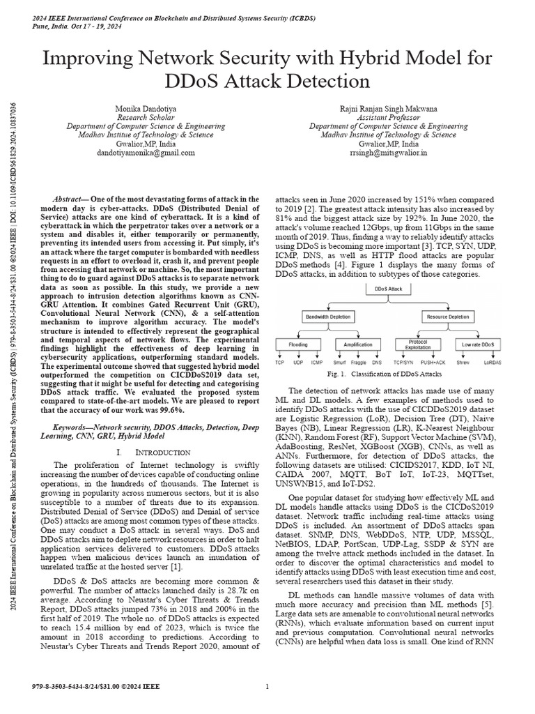 Hybrid DDoS Detection Using CNN-GRU Model | PDF | Deep Learning ...