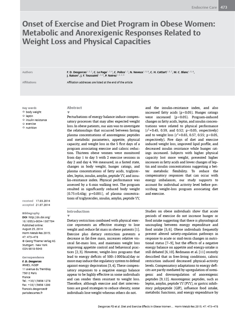Des G Orces 2014 | PDF | Leptin | Insulin Resistance