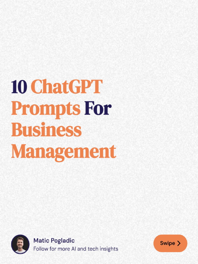ChatGPT Prompts For Business Management 1760442783 | PDF