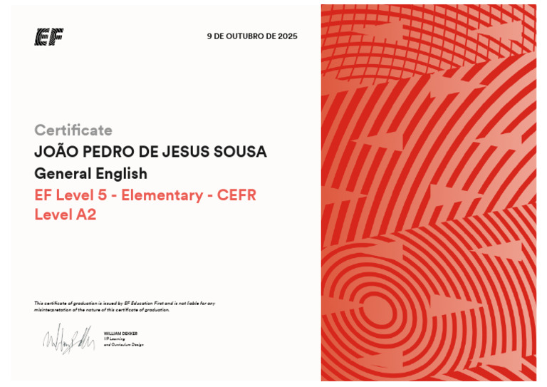 EF Level 5 English Certificate A2 | PDF