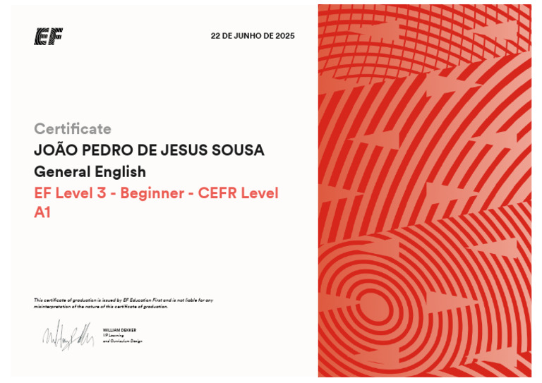 EF Level 3 English Certificate | PDF