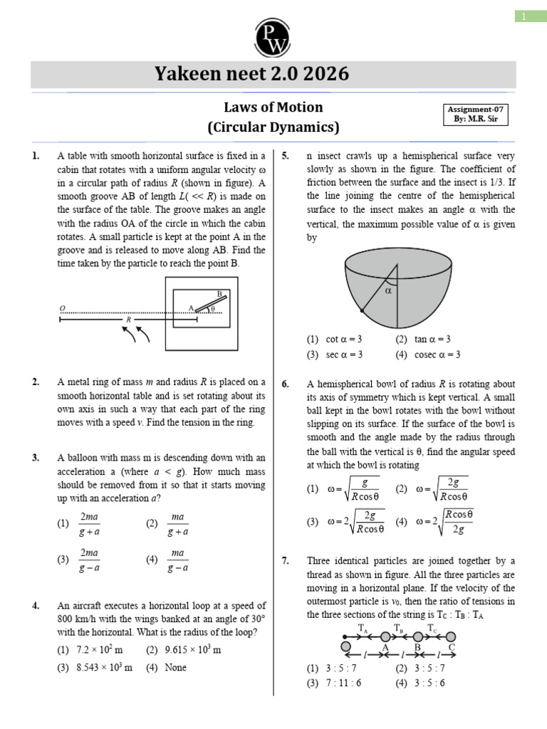68a422ff58bf6861a3b416e6 - ## - Laws of Motion - Assignment 07 ...